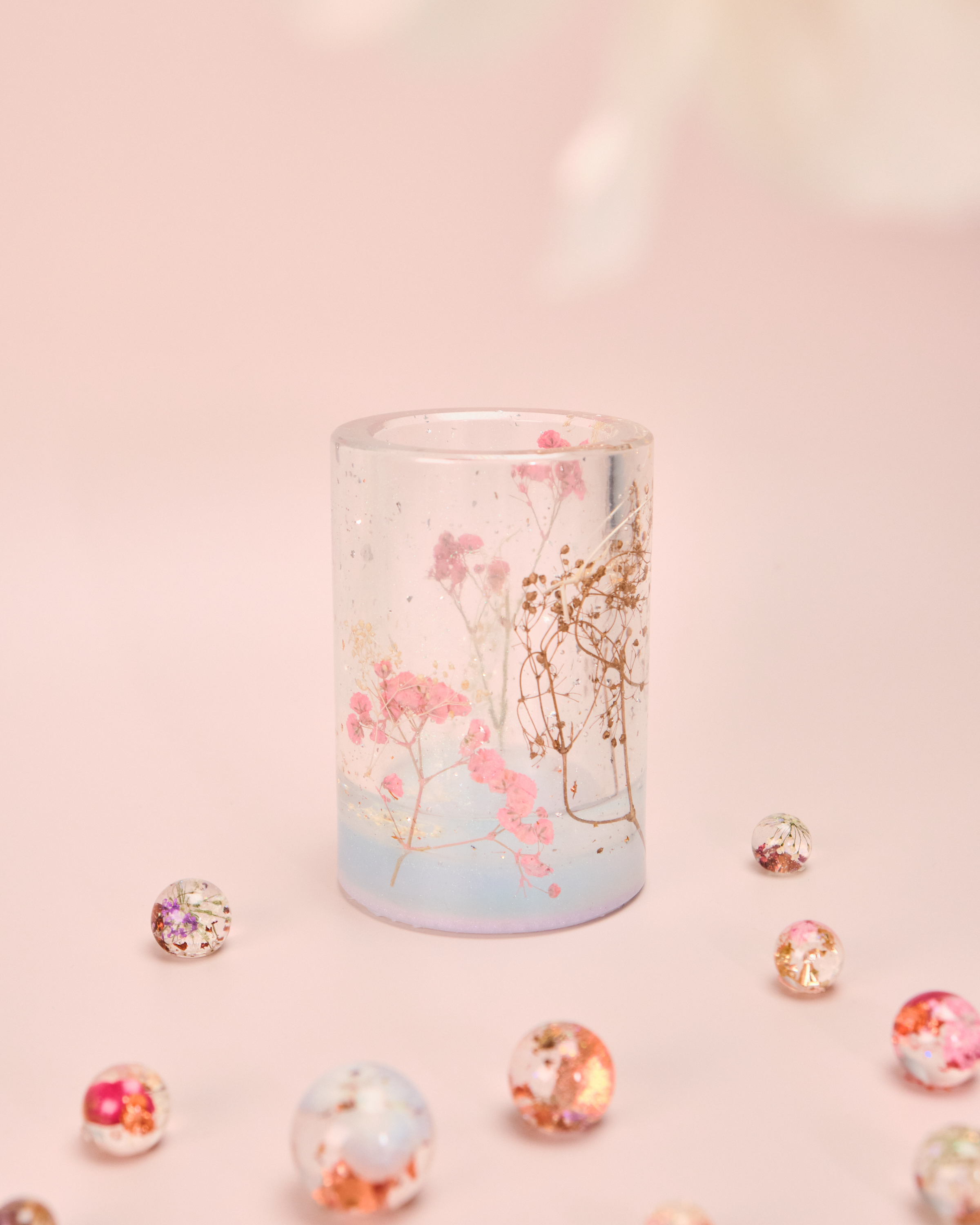 11562 乾花標本樹脂筆筒