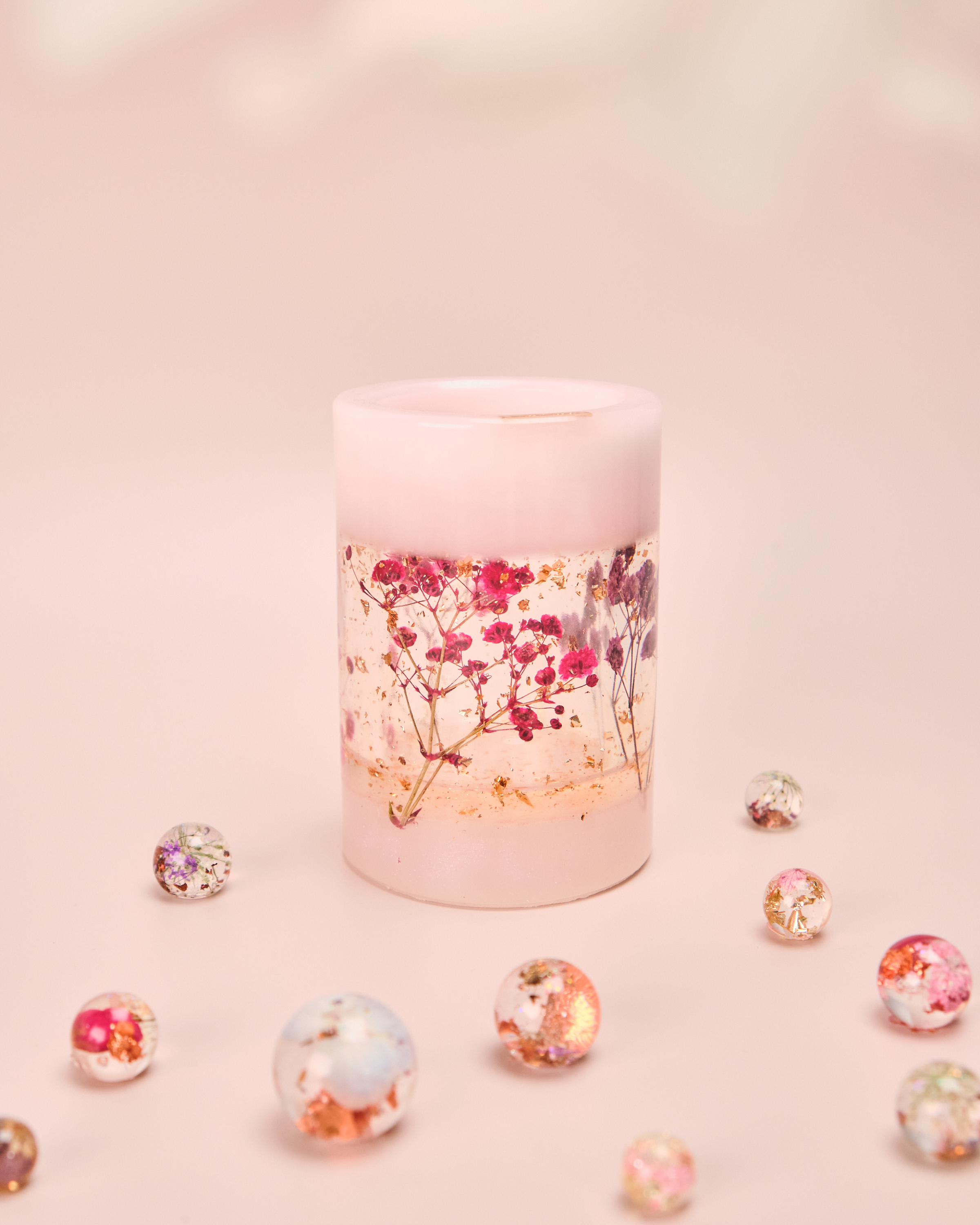 11567 乾花標本樹脂筆筒