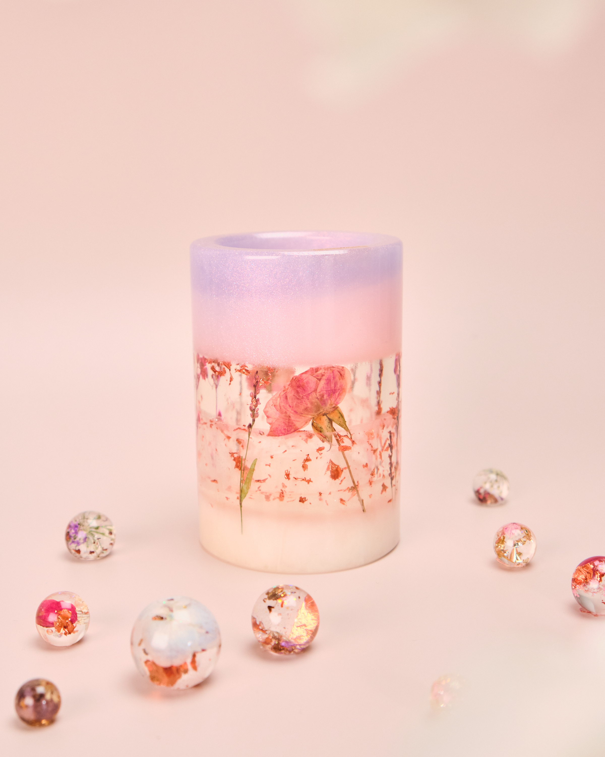 11565 乾花標本樹脂筆筒