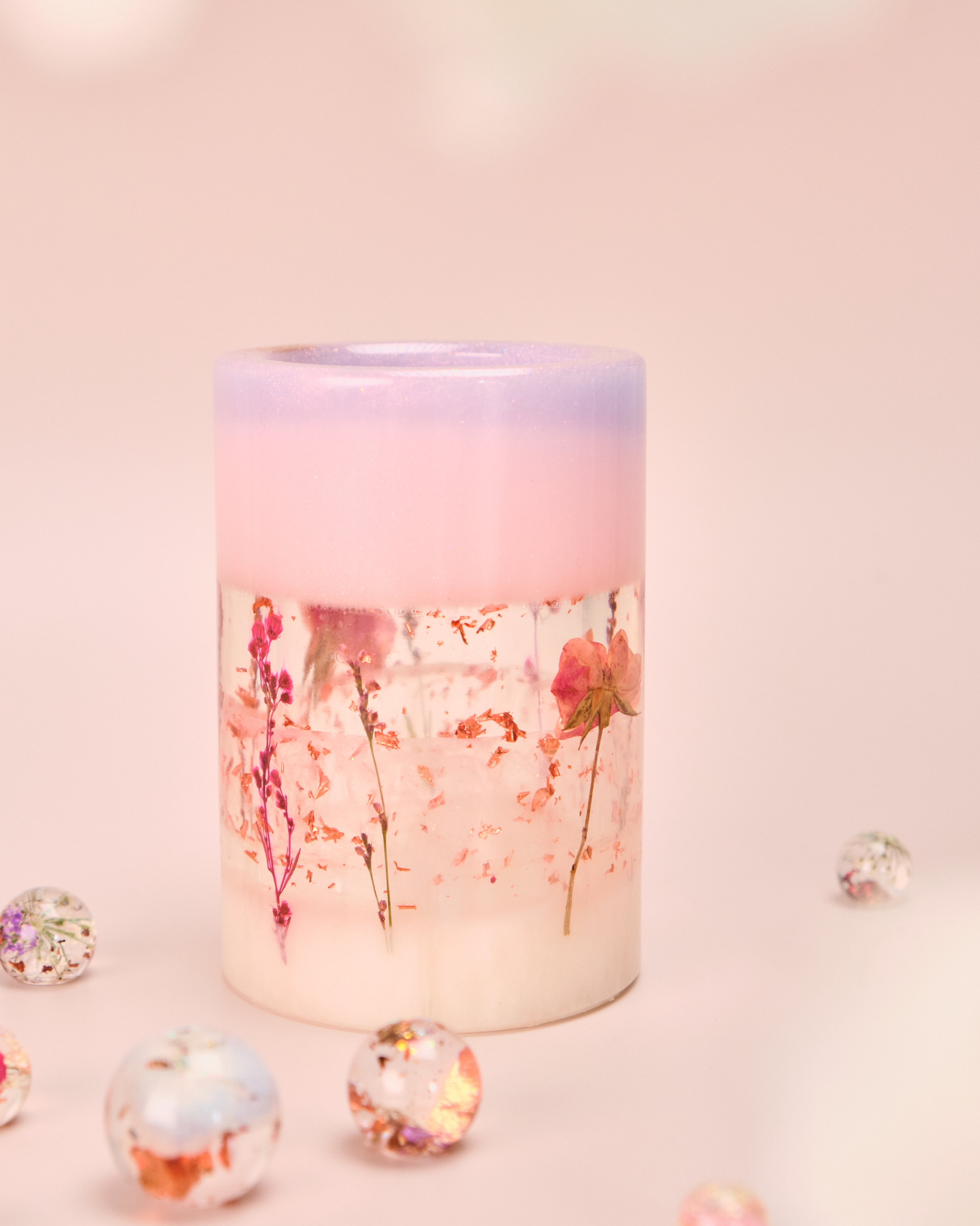 11565 乾花標本樹脂筆筒