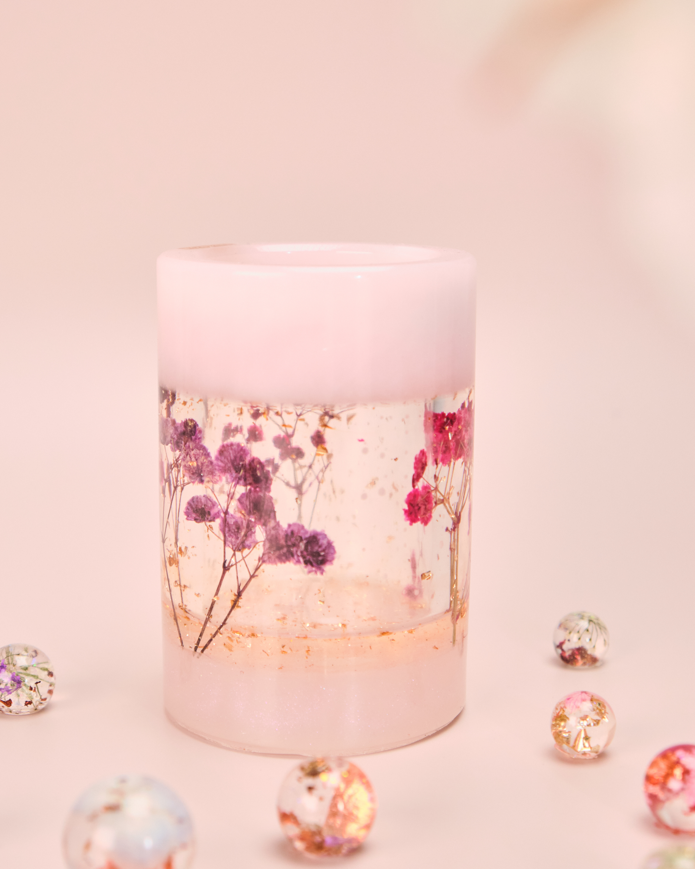 11567 乾花標本樹脂筆筒