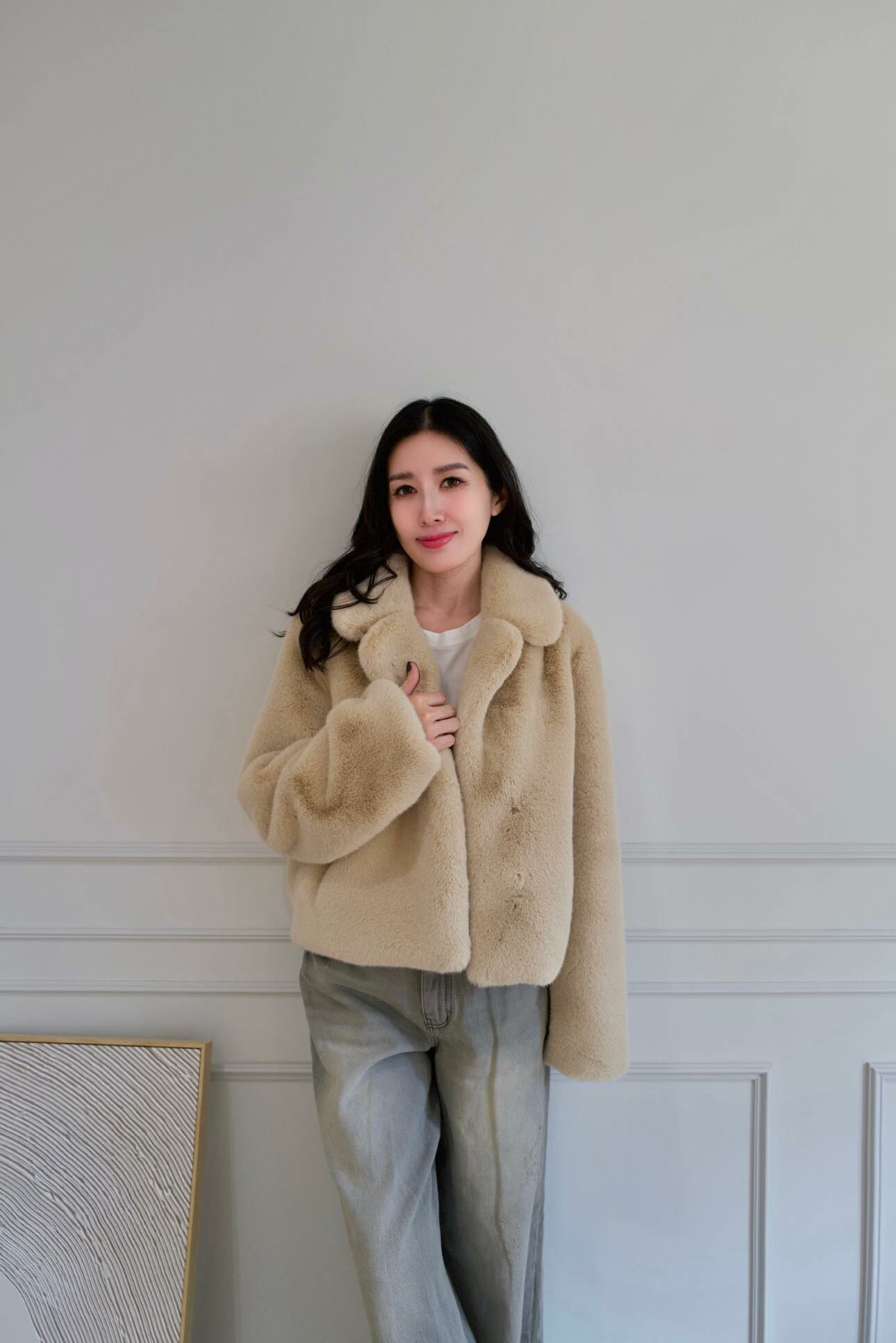 FN12 精品感翻領毛毛外套