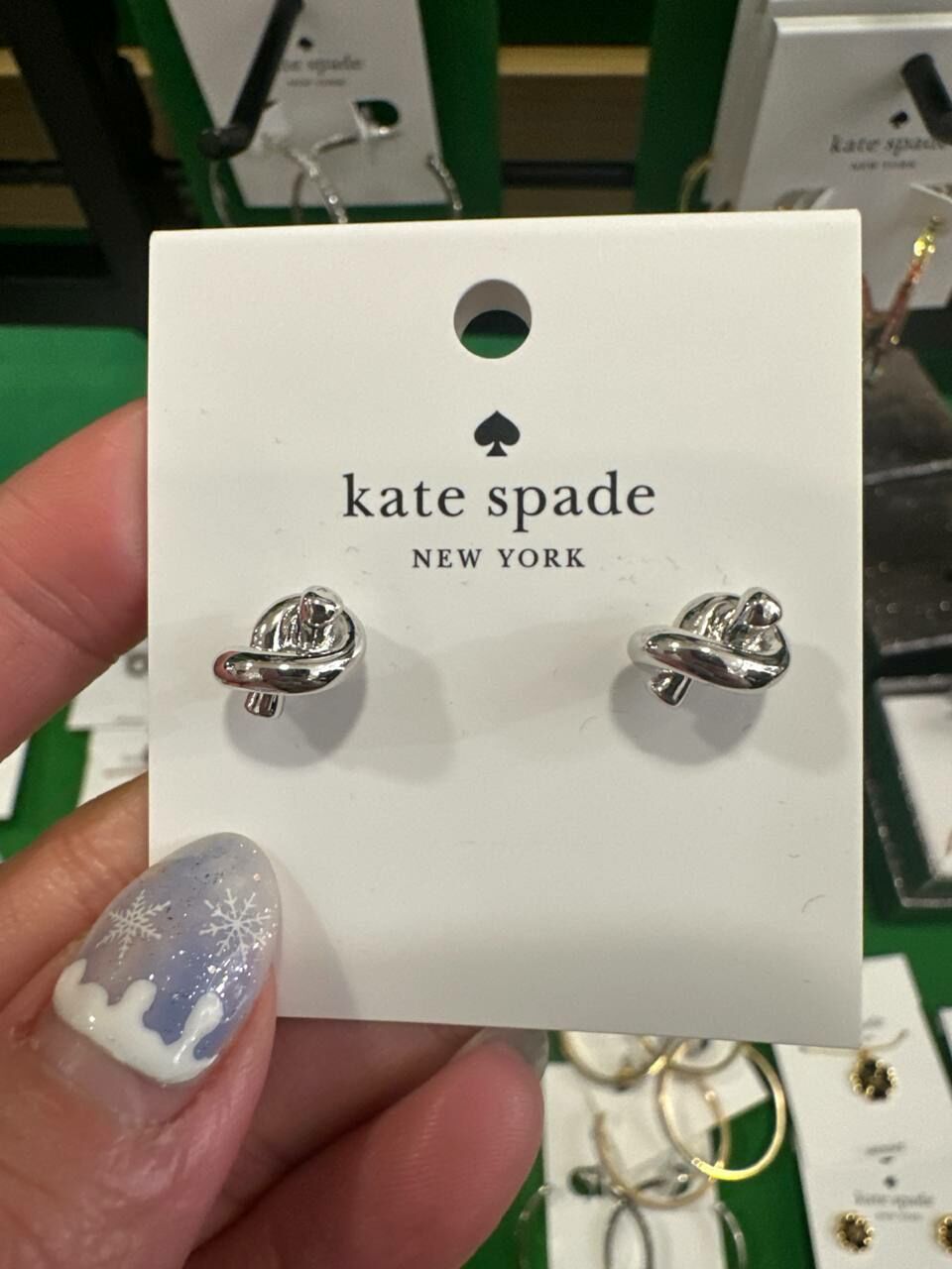 [U] KATE SPADE O0R00064 SAILOR'S KNOT EARRINGS,SILVER, 767883036754 (UK481)
