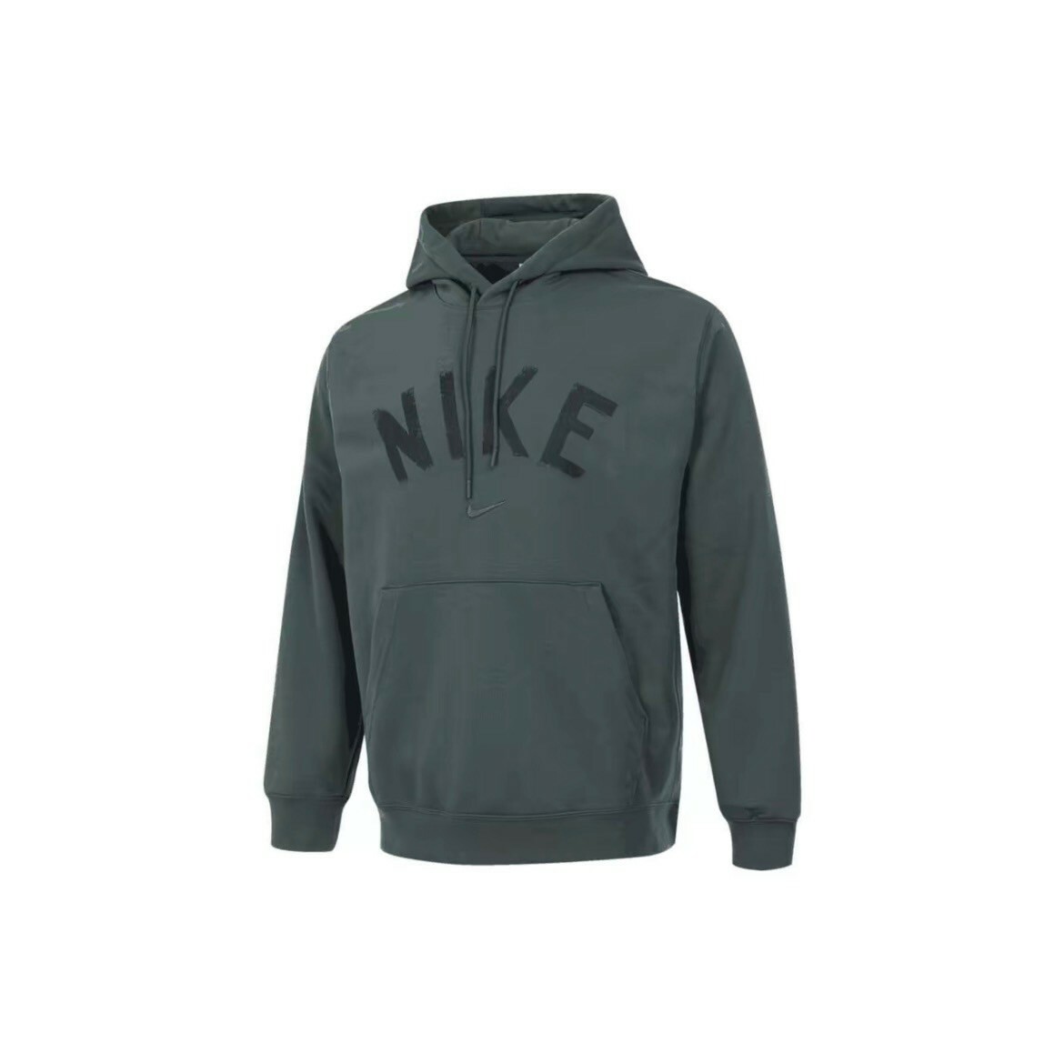 Nike 森林綠 手刷感 刷漆感 Logo 刺繡小勾 帽Tee 長袖 男女款