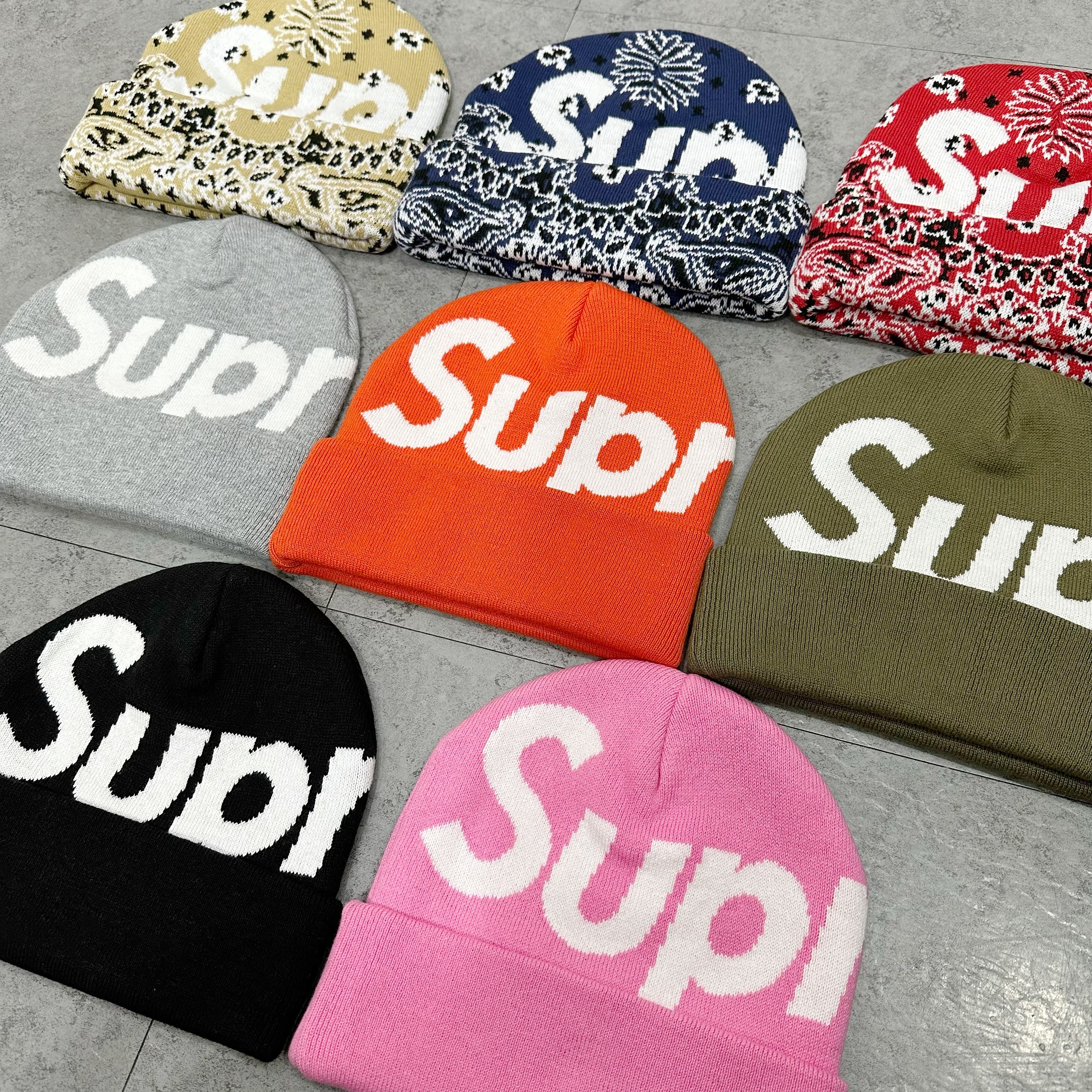 帽子 supreme beanie 24fw SUPREME FW24 BIG LOGO BEANIE 冷帽各色