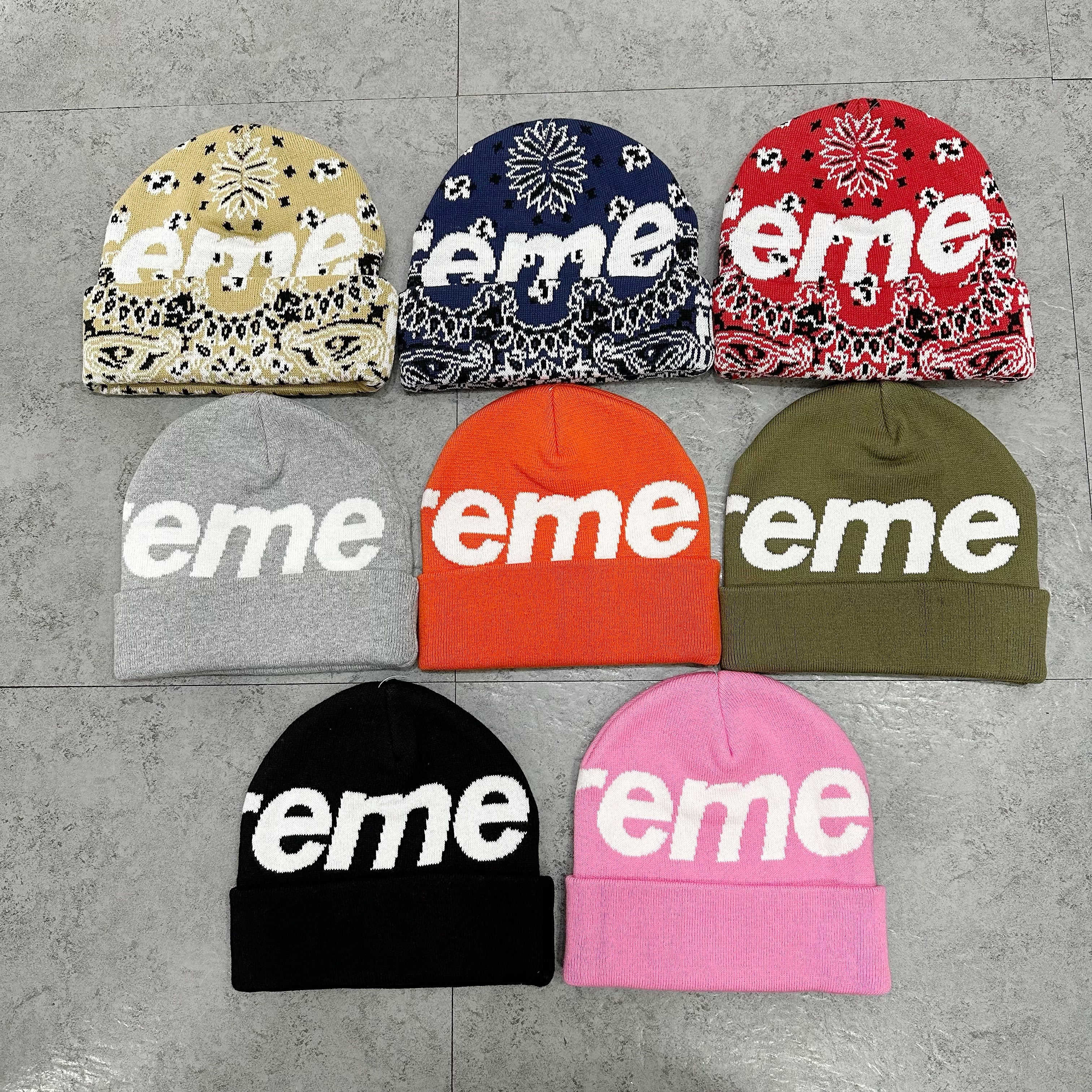 Supreme Reflective Big Logo Beanie Black 18AW そ
