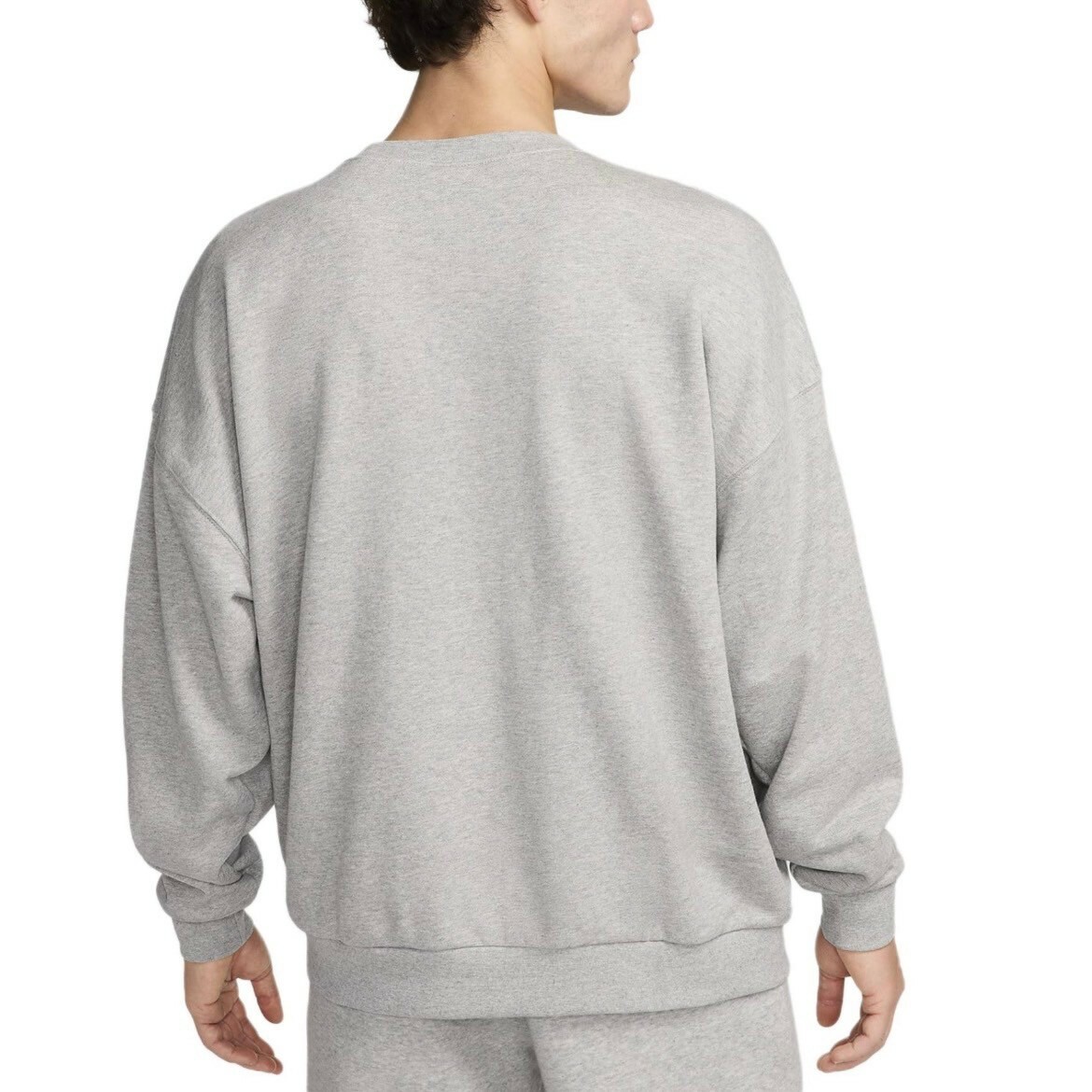 Nike Club FT Oversized Crew 灰色 刺繡Logo 大學Tee 圓領T 大學踢 長袖 男女款