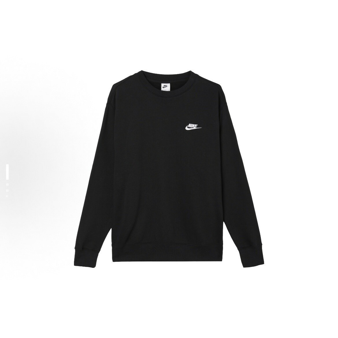 Nike Sportswear Club Fleece 黑色 刺繡Logo 大學Tee 圓領T 大學踢 長袖 男女款
