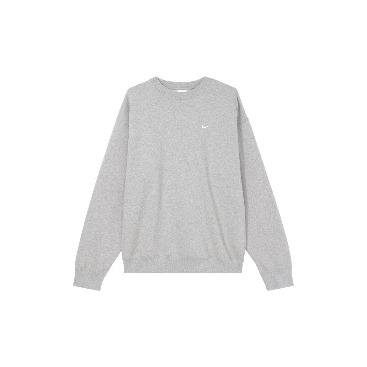 Nike SOLO SWSH FLC CRW 灰色 刺繡小勾 Logo 大學Tee 圓領T 大學踢 長袖 男女款