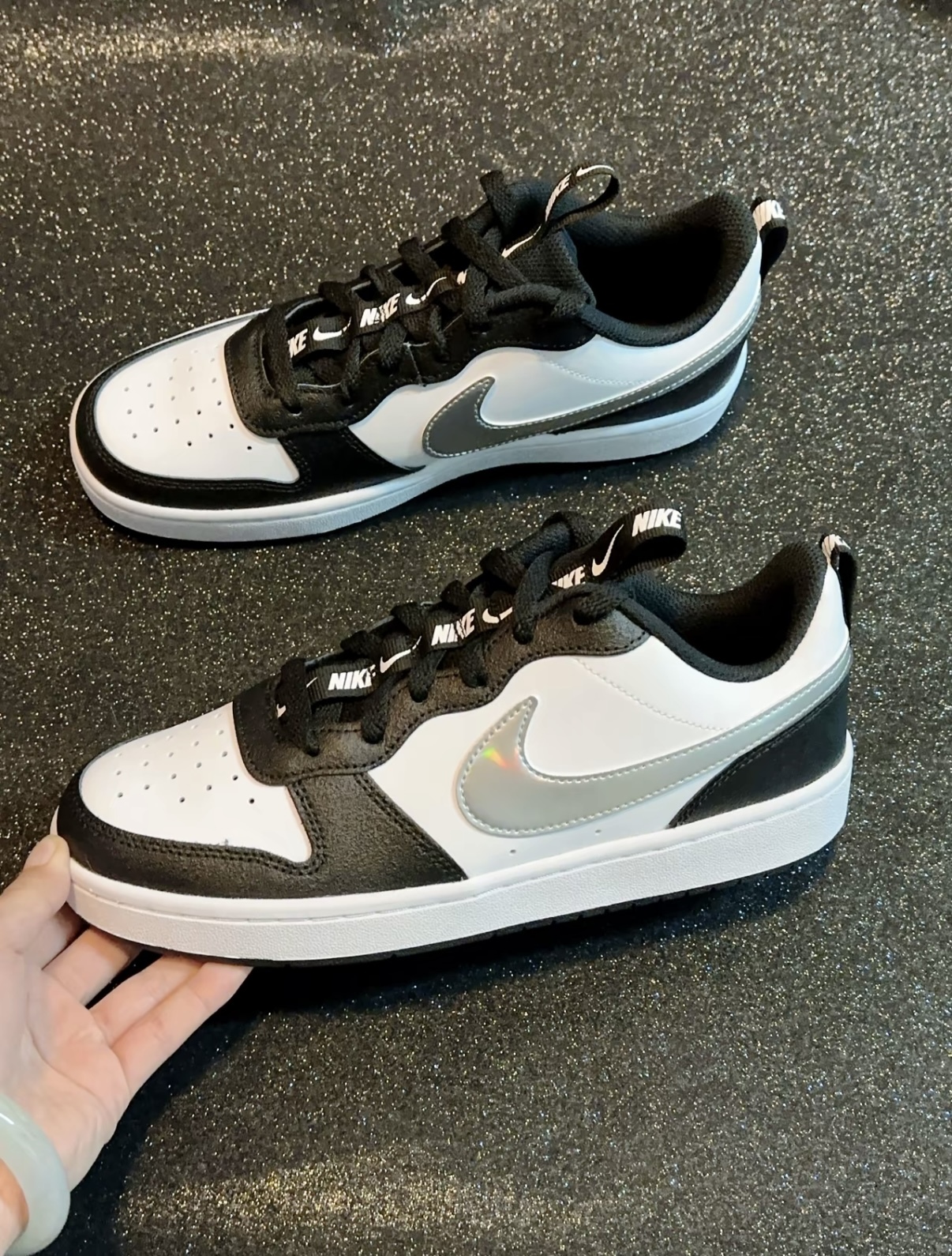 Nike Court Borough Low 2 黑銀色 黑白色 Y2K 皮革 大童款 小Dunk CT3964-100/預購