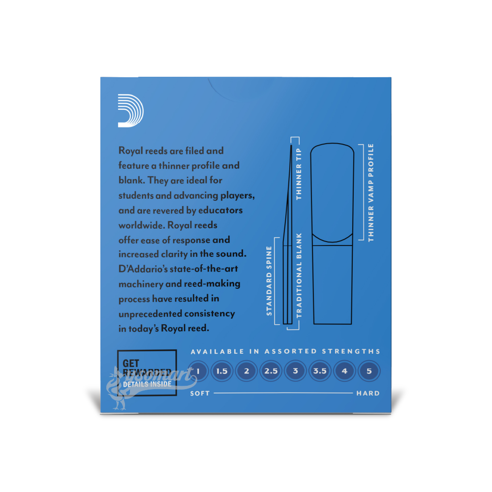 D’Addario Royal Alto 中音薩克斯風 2.5號 竹片 (10片裝)