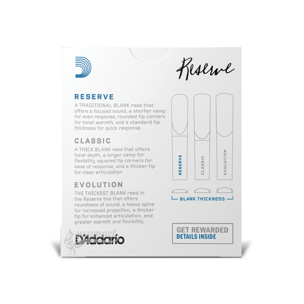 D’Addario Reserve B♭黑管 2.0號竹片 (10片裝)