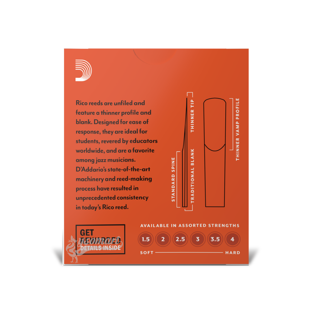 D’Addario Rico B♭黑管 3.0號竹片 (10片裝)