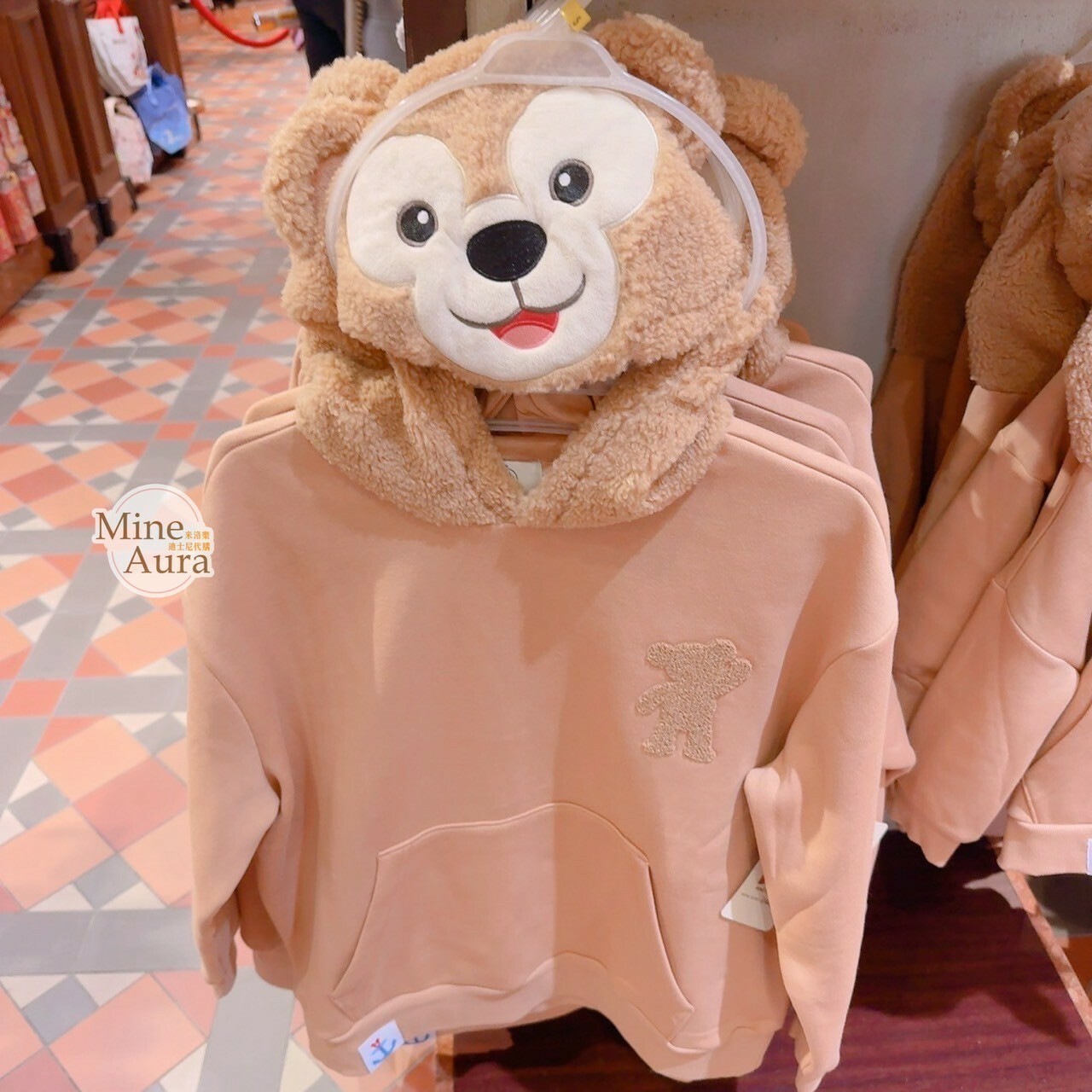 達菲 Duffy QQ毛大頭造型 連帽 上衣 帽T 長T 兒童/成人 親子裝 -香港迪士尼樂園