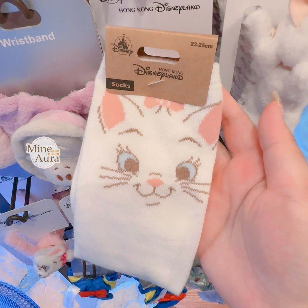瑪莉貓 Marie 大臉 圖案 襪子 貓兒歷險記 The Aristocats -香港迪士尼樂園