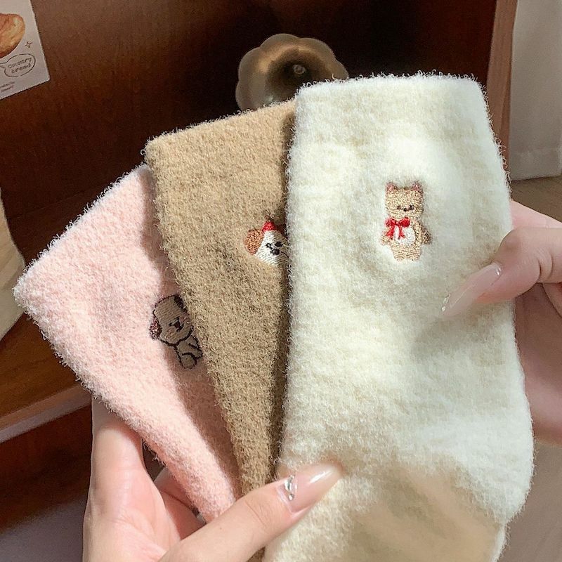 《12105》小動物款澳絨冬季襪子(5色)