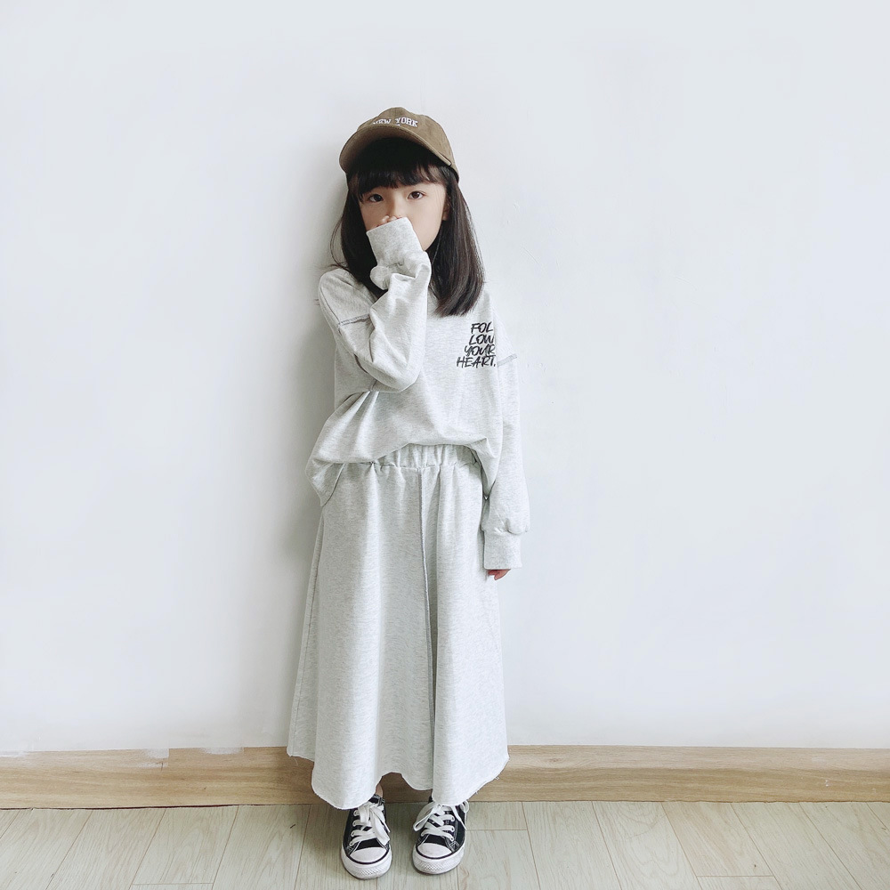 <兩件組> 親子款 字母上衣+傘擺長裙 100-140cm M/L #241