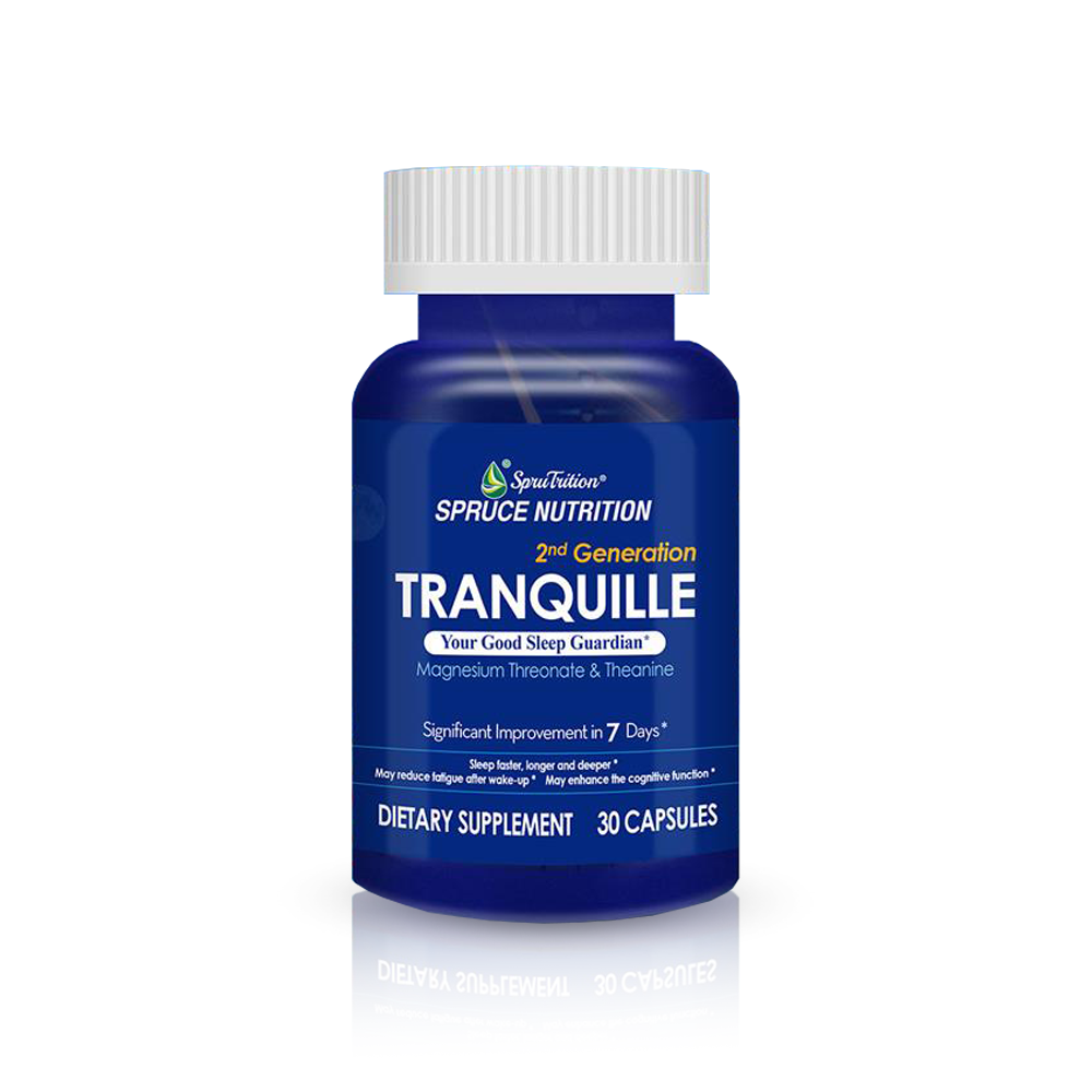 【 Spruce Nutrition 】睡眠寶 第二代 九重配方｜TRANQUILLE 2nd Generation｜ ✓ 改善失眠 ✓ 提升睡眠質素 ✓ 寧神安睡 ✓ 回復精神 ✓ 舒緩負面情緒 ✓ 調整生理時鐘 ✓ 調節內分泌 ✓ 品質保證 ✓ GMP 認證｜30 粒裝（美國原裝行貨）