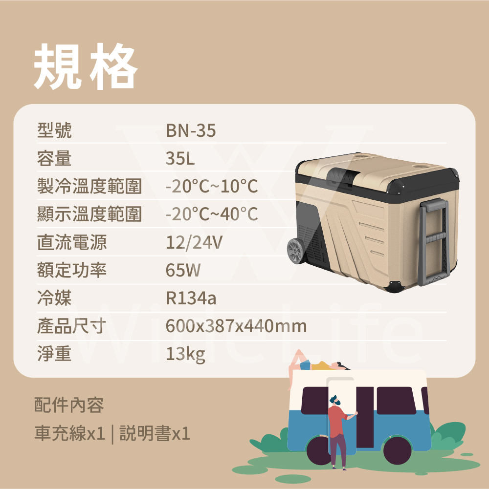 WideLife行動冰箱35L規格