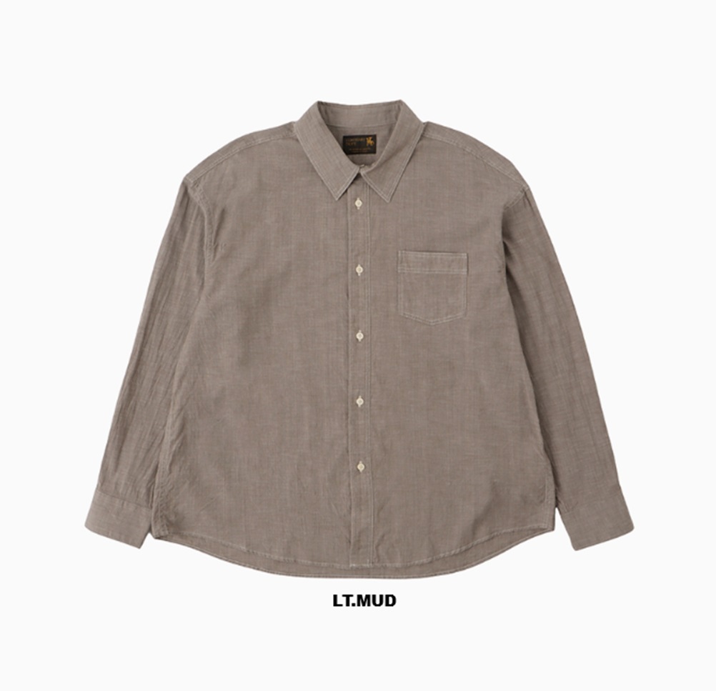 VISVIM CONTRARY DEPT 1920 CHAMBRAY L/S (NATURAL DYE) - LT.MUD PRE ORDER ITEM (預訂中)