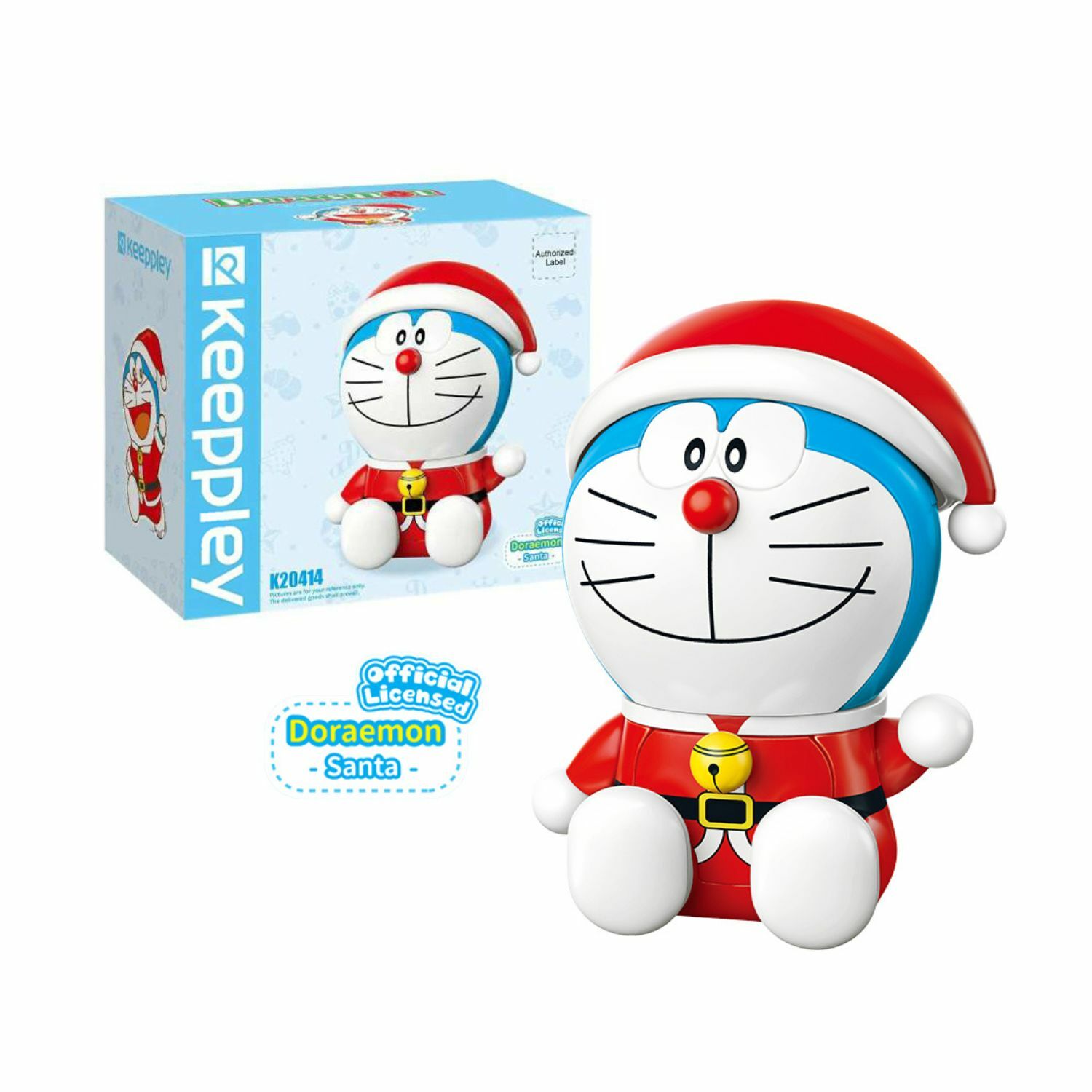 《 Qman 啟蒙積木 》 哆啦A夢 圓頭款積木 聖誕老人