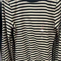 [S] TOMMY HILFIGER STRIPE GOLD-BUTTON FAVORITE T-SHIRT,MILKYWAY MULTI, 76J5331-001 (STH887)
