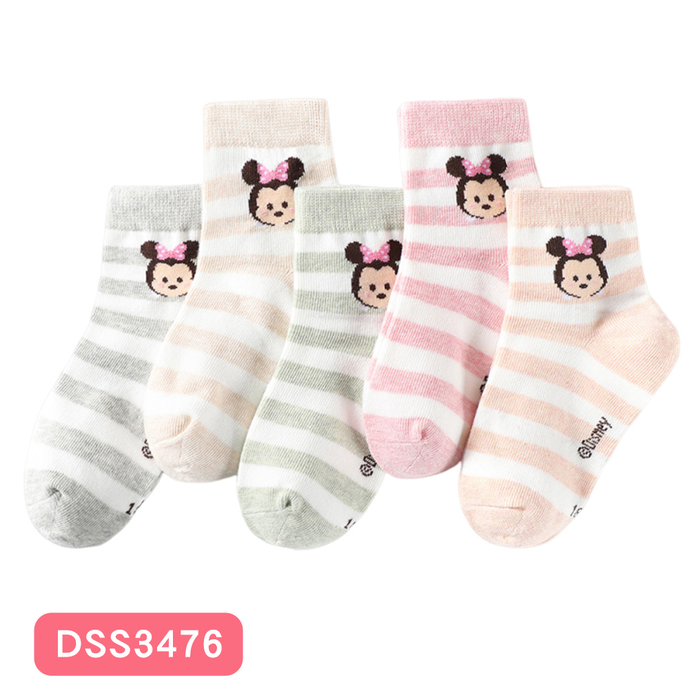 【虎兒寶】迪士尼系列 卡通造型兒童短襪 5雙組 - 米妮 童襪  ( DSS3476 )