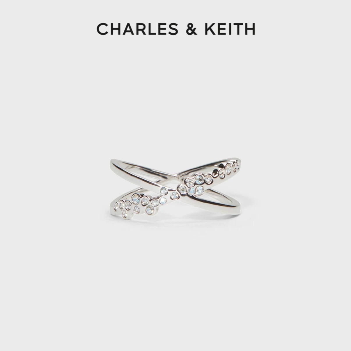 <台灣未發售>CHARLES ＆KEITH  小CK 冬日限定滿鑽戒指💍