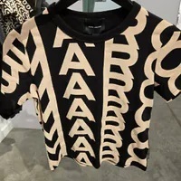 [S] MARC JACOBS MONOGRAM CREW NECK TEE,BLACK/IVORY, C605P02PF22-004 (SMJ392)