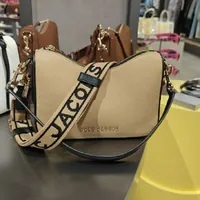 [S] MARC JACOBS 4P4HSH015H01-202 2WAY PLAIN LOGO LEATHER CROSSBODY,ICED COFFEE/BLACK, 196611176231 (SMJ394)