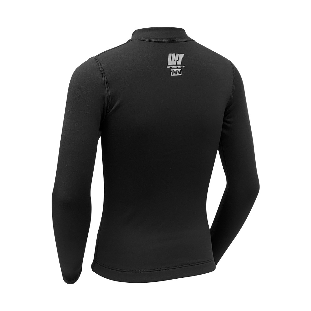 1mm 兒童高領短纖抓毛游泳保暖夾克 - 黑