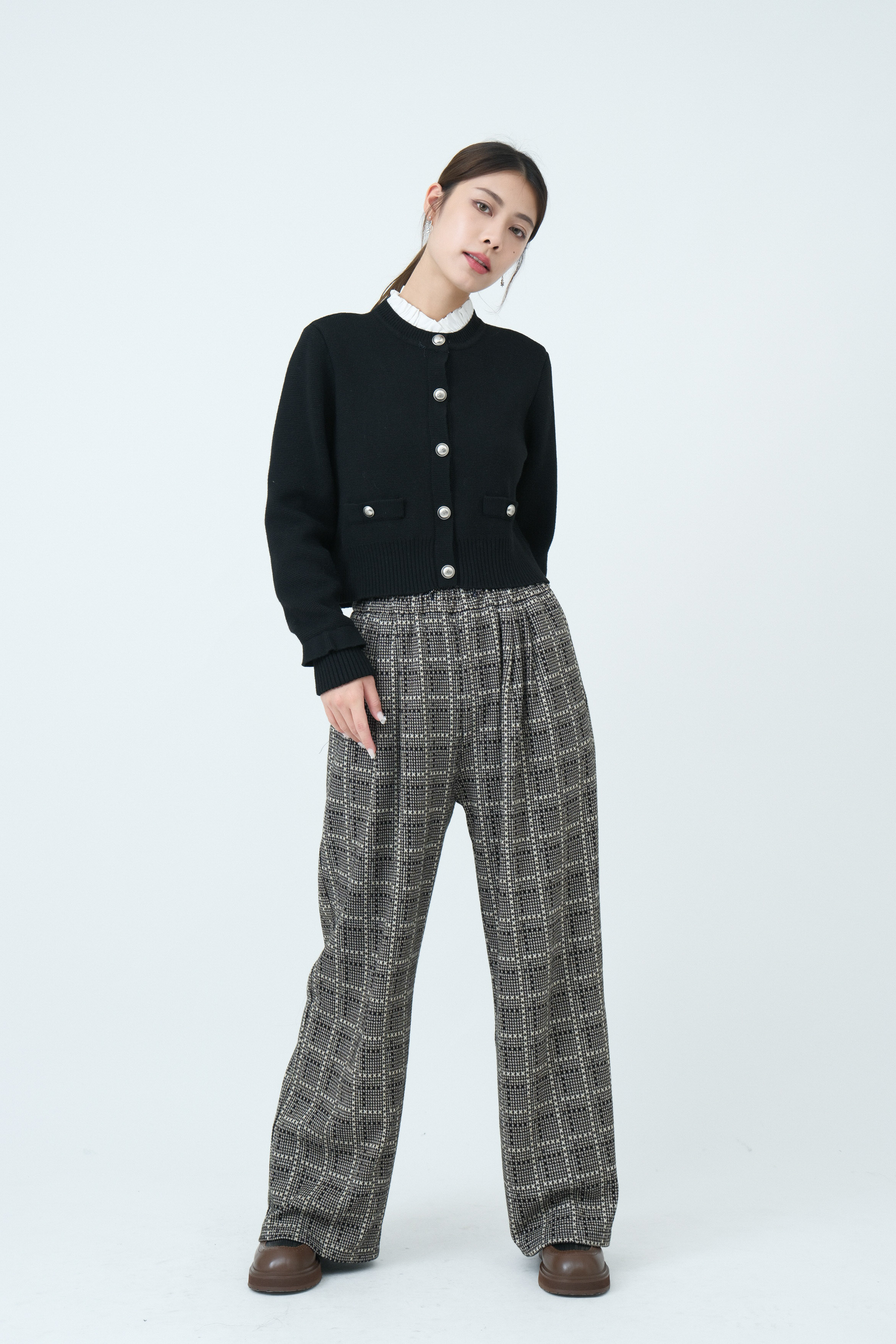 大格紋休閒闊褲（現貨款式）