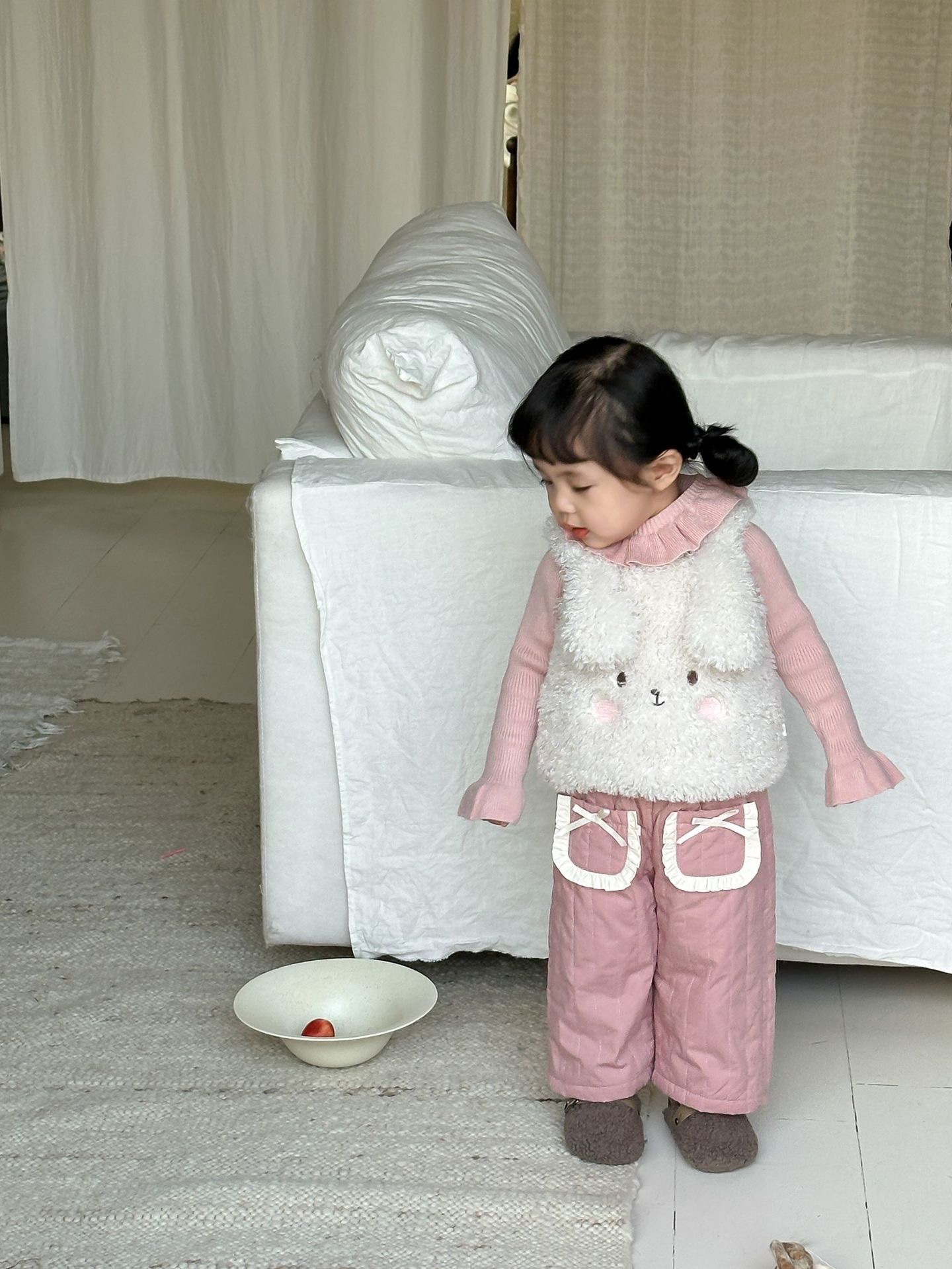 蝴蝶結花邊綿衍褲