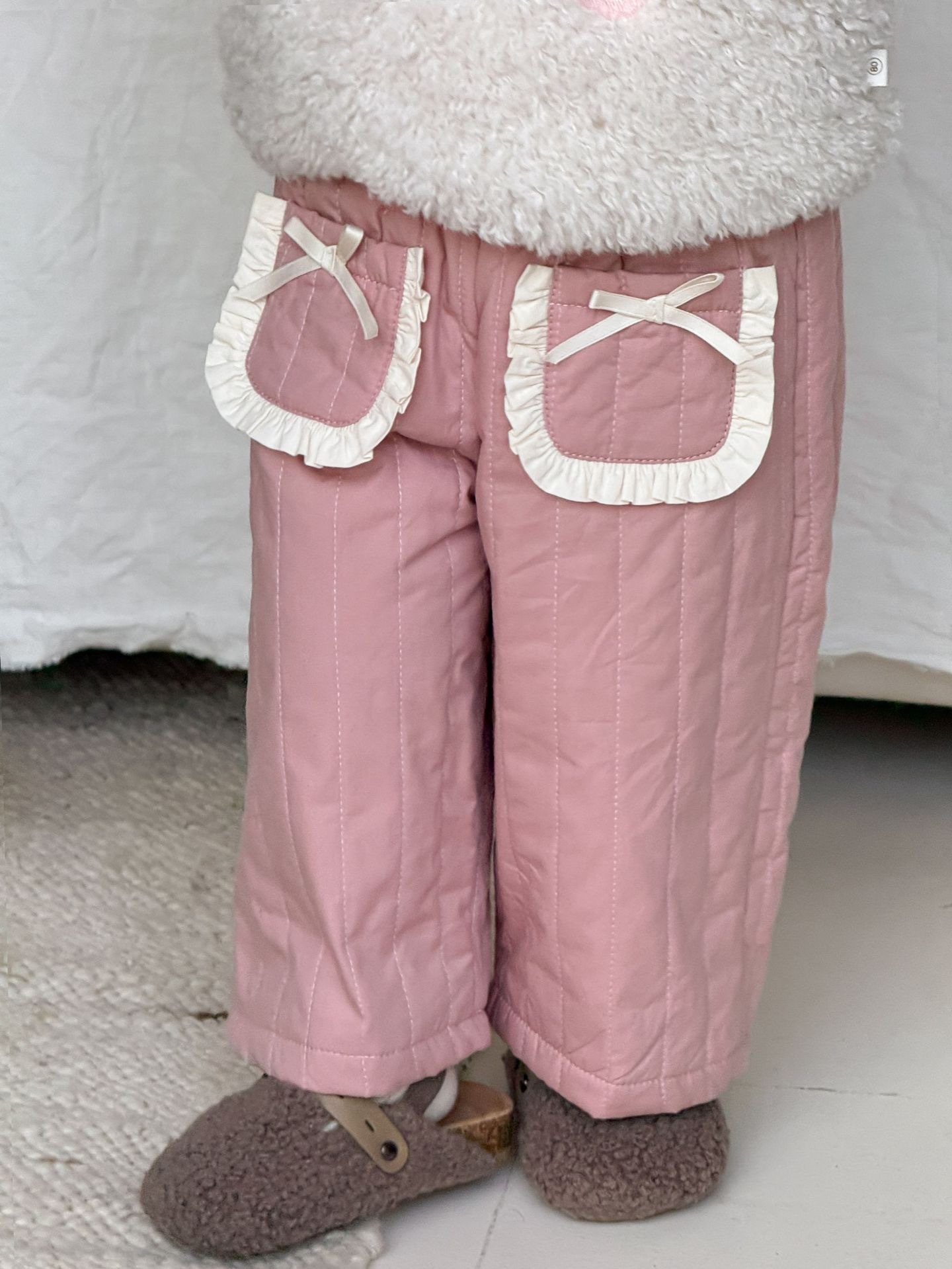 蝴蝶結花邊綿衍褲