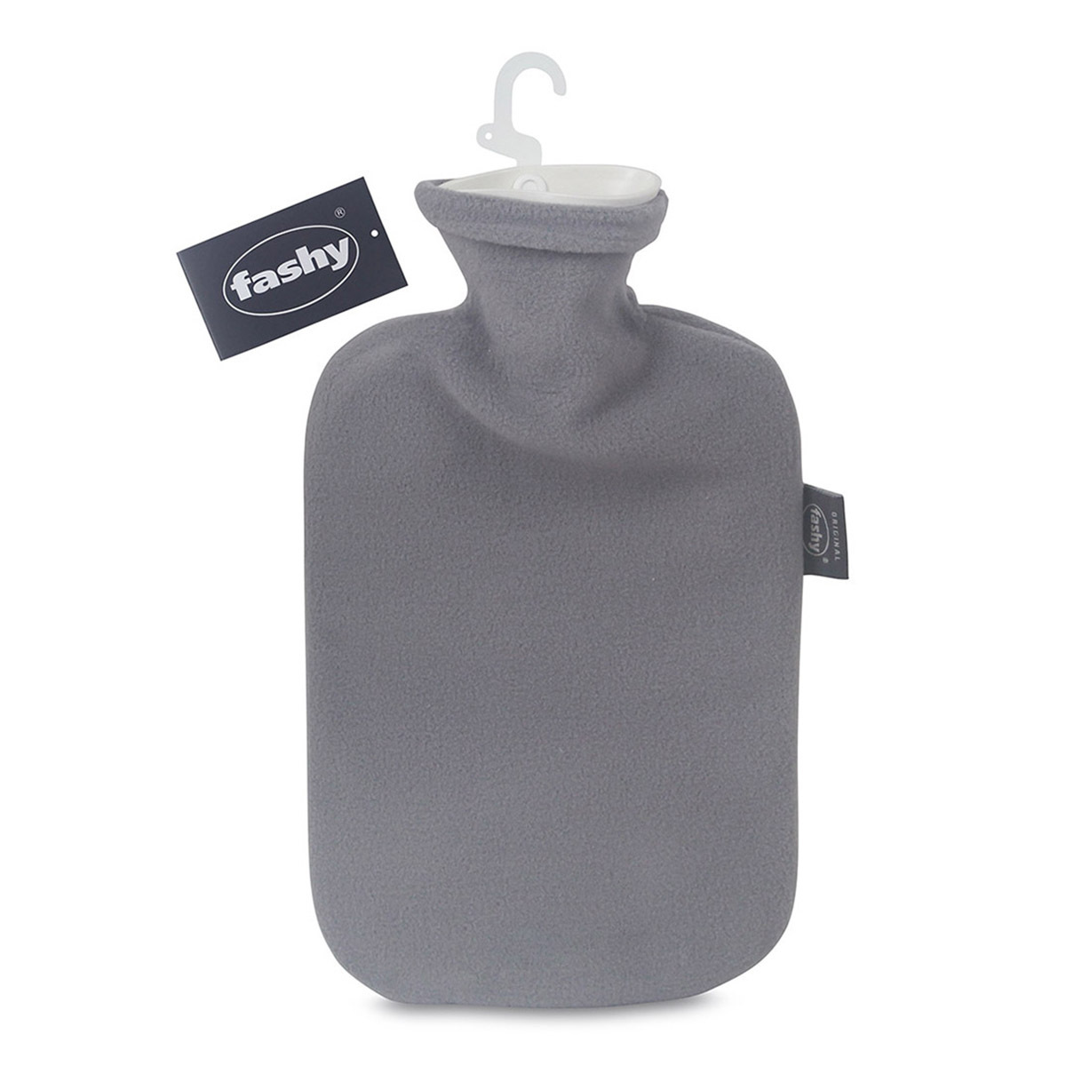 德國Fashy 2L暖水袋-抓毛套-淺灰色