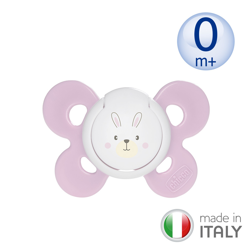 舒適哺乳-機能型矽膠安撫奶嘴1入-粉