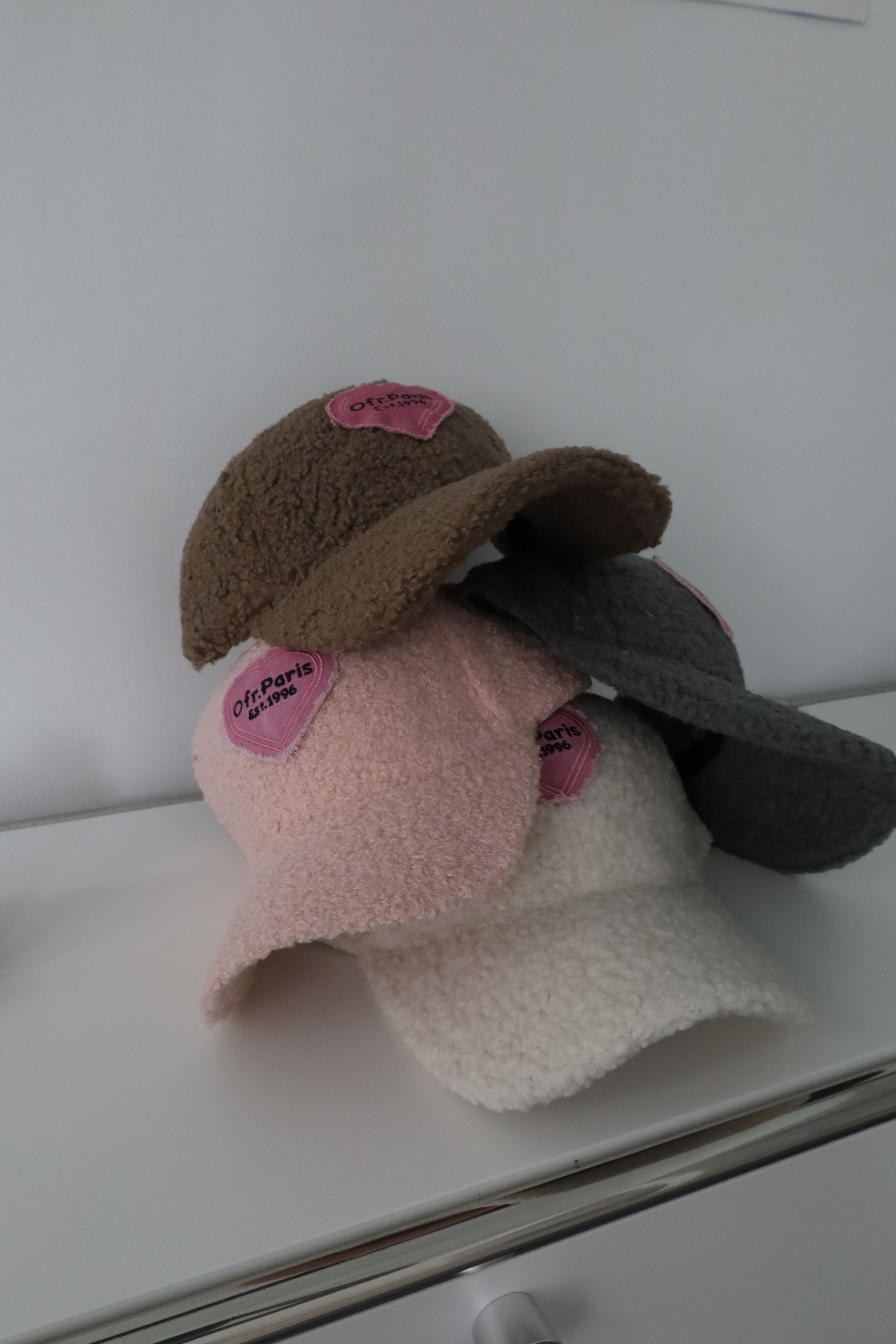 愛心羊羔毛棒球帽