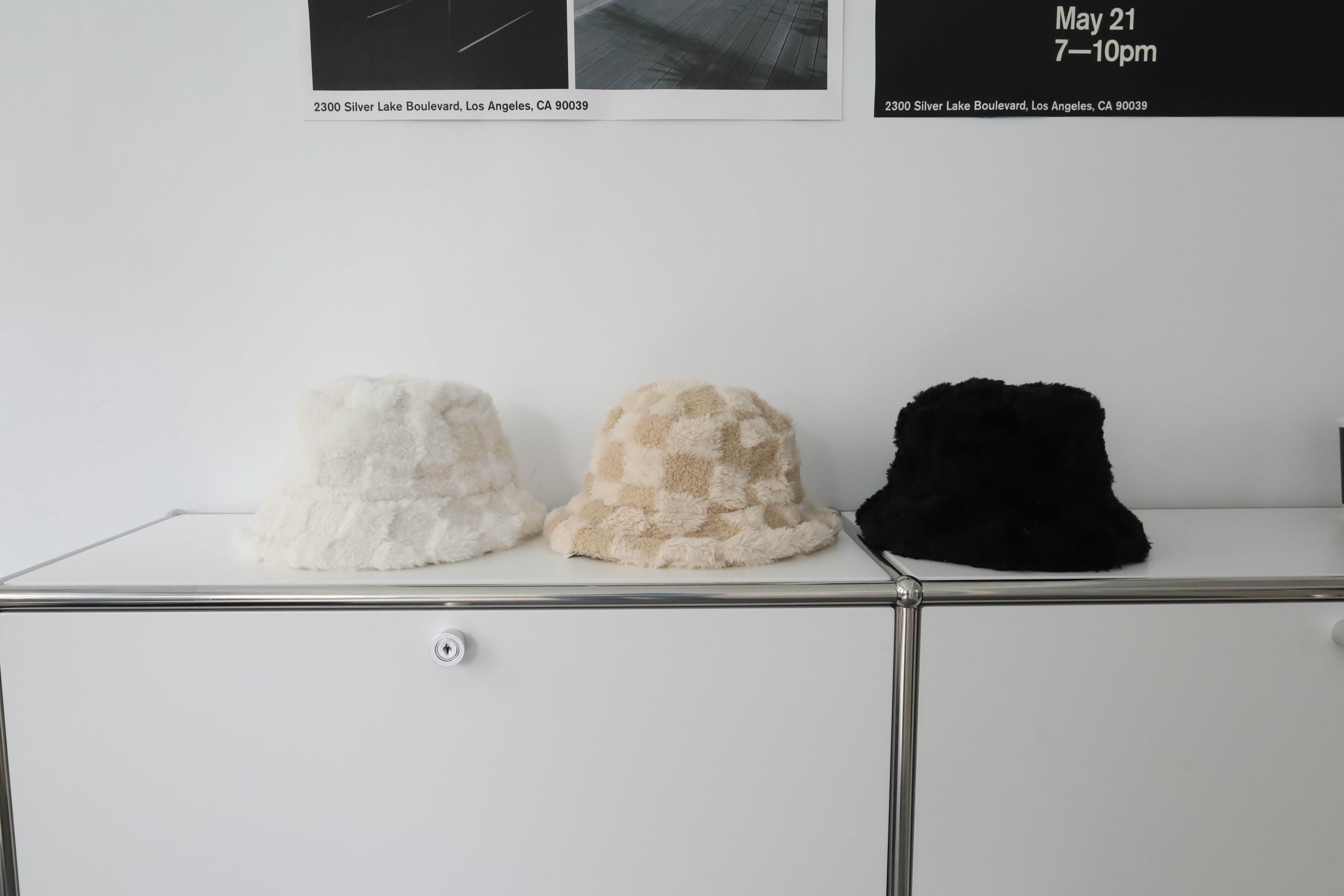 格紋毛毛漁夫帽