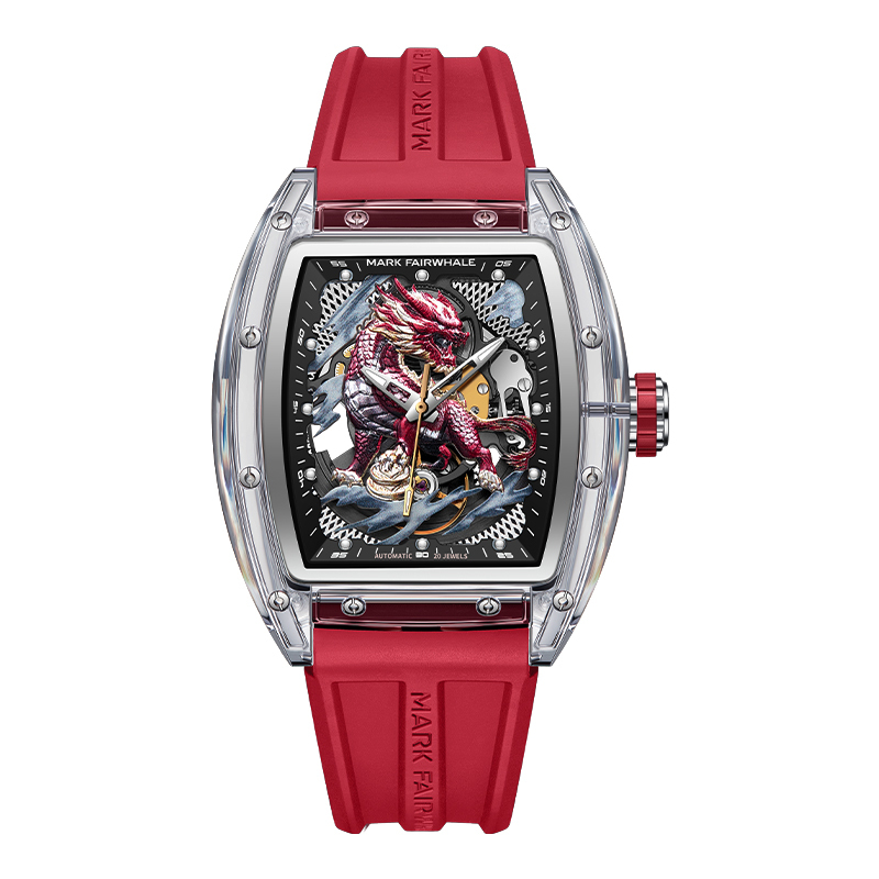 【Mark Fairwhale 馬克菲爾】 FW-6890-P 山海經麒麟系列 吉祥如意麒麟錶 夜光 鏤空 手錶 -