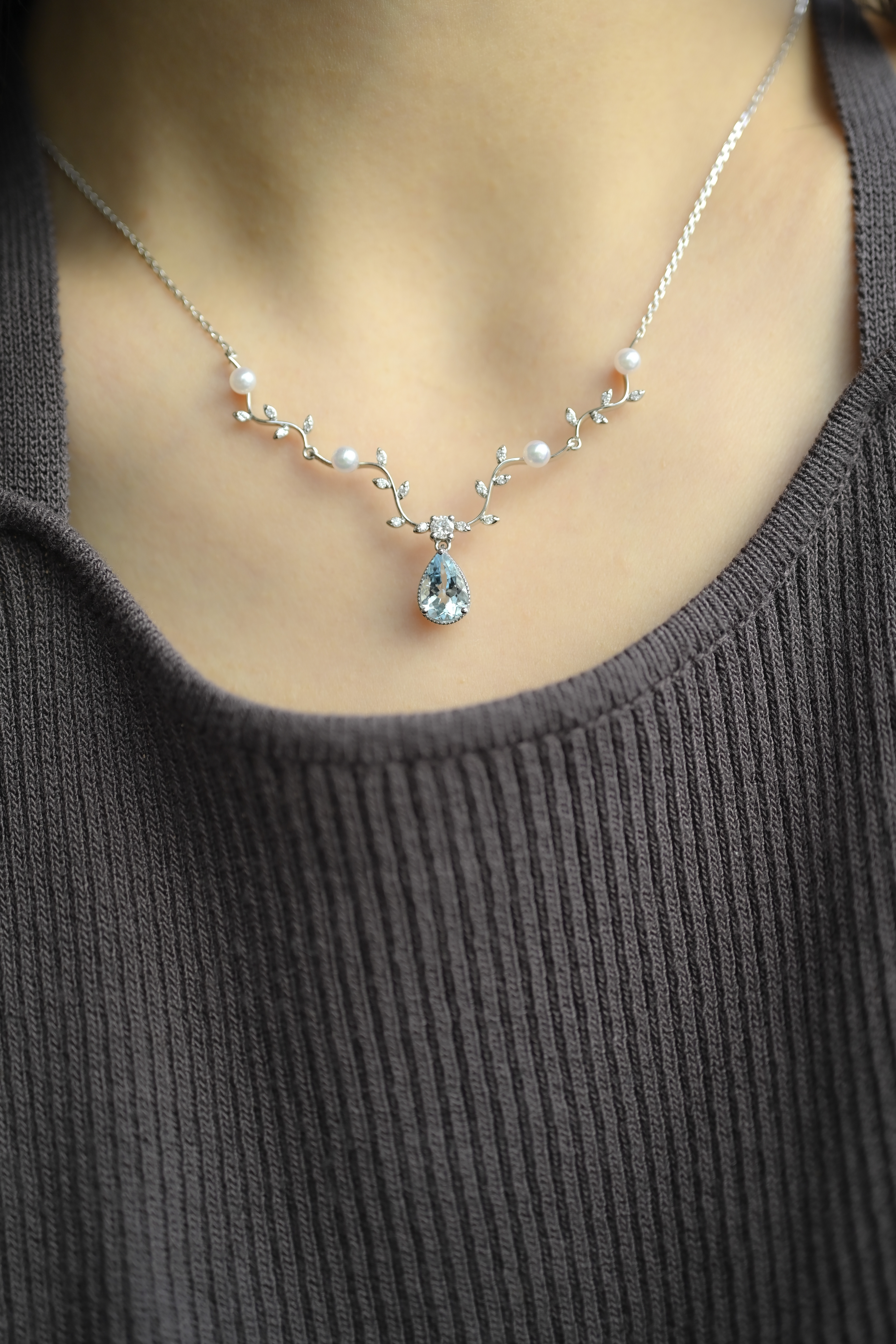 18k Océano Akoya Pearl Diamond necklace