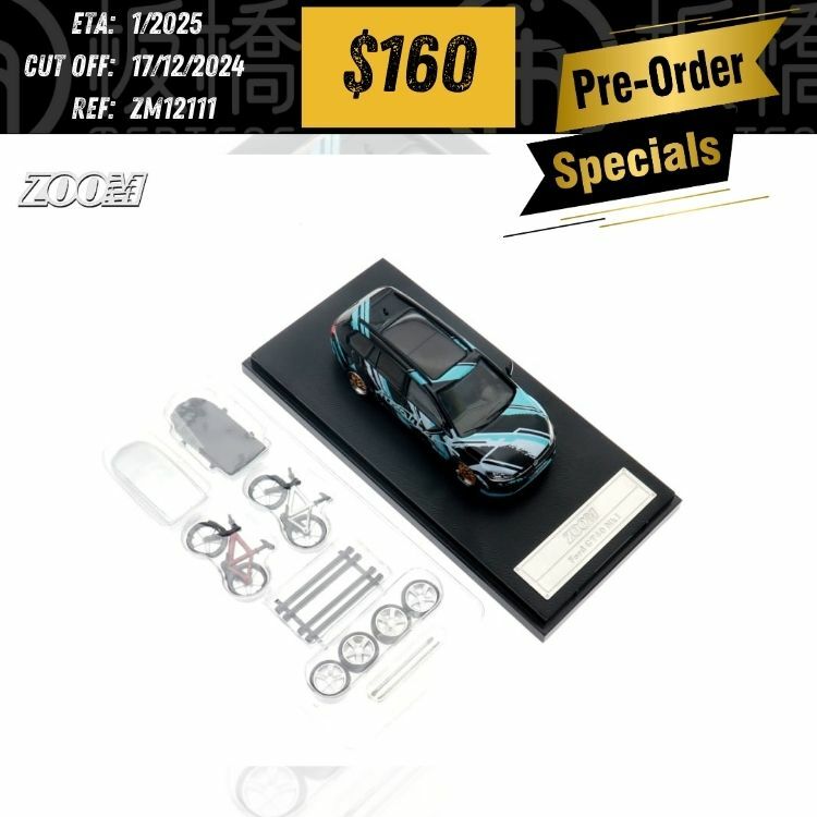 PO-$160 * ZOOM * 1:64 VOLKSWAGEN GOLF MK7 WAGON GREEN/BLACK W/ACCESSORIES [OD11/12]