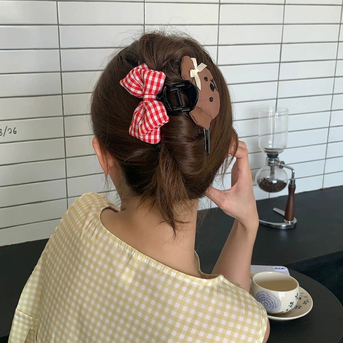 Korean-Style Cute Bear Bow Hair Claw
