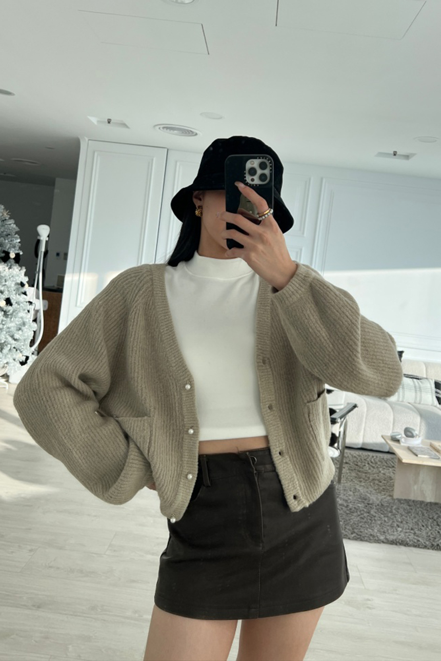 正韓-珍珠針織外套*4色