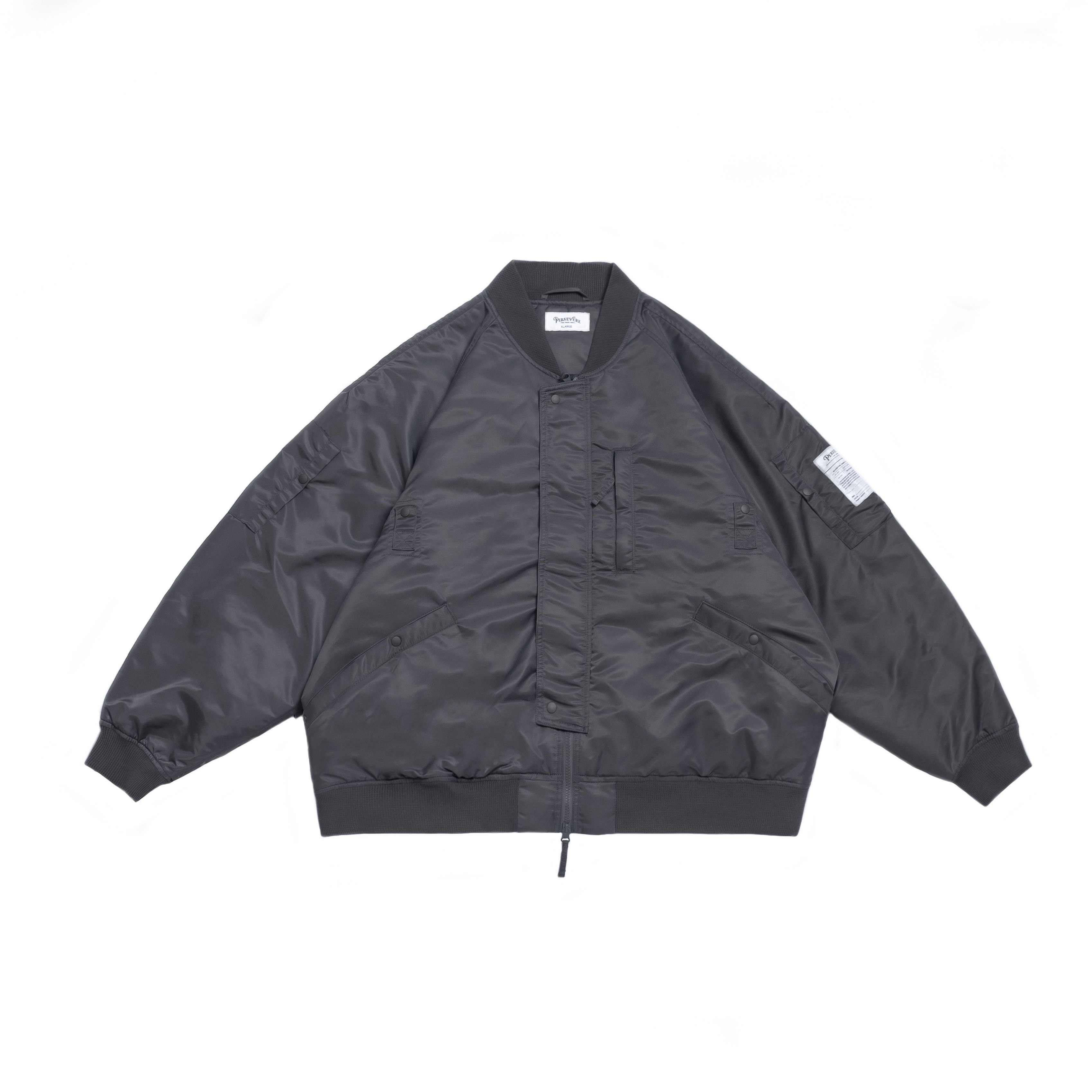PERSEVERE WATER-REPELLENT PADDED MA-1 JACKET - DARK GREY