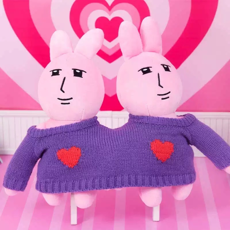 粉紅兔子兄弟你好香娃娃公仔