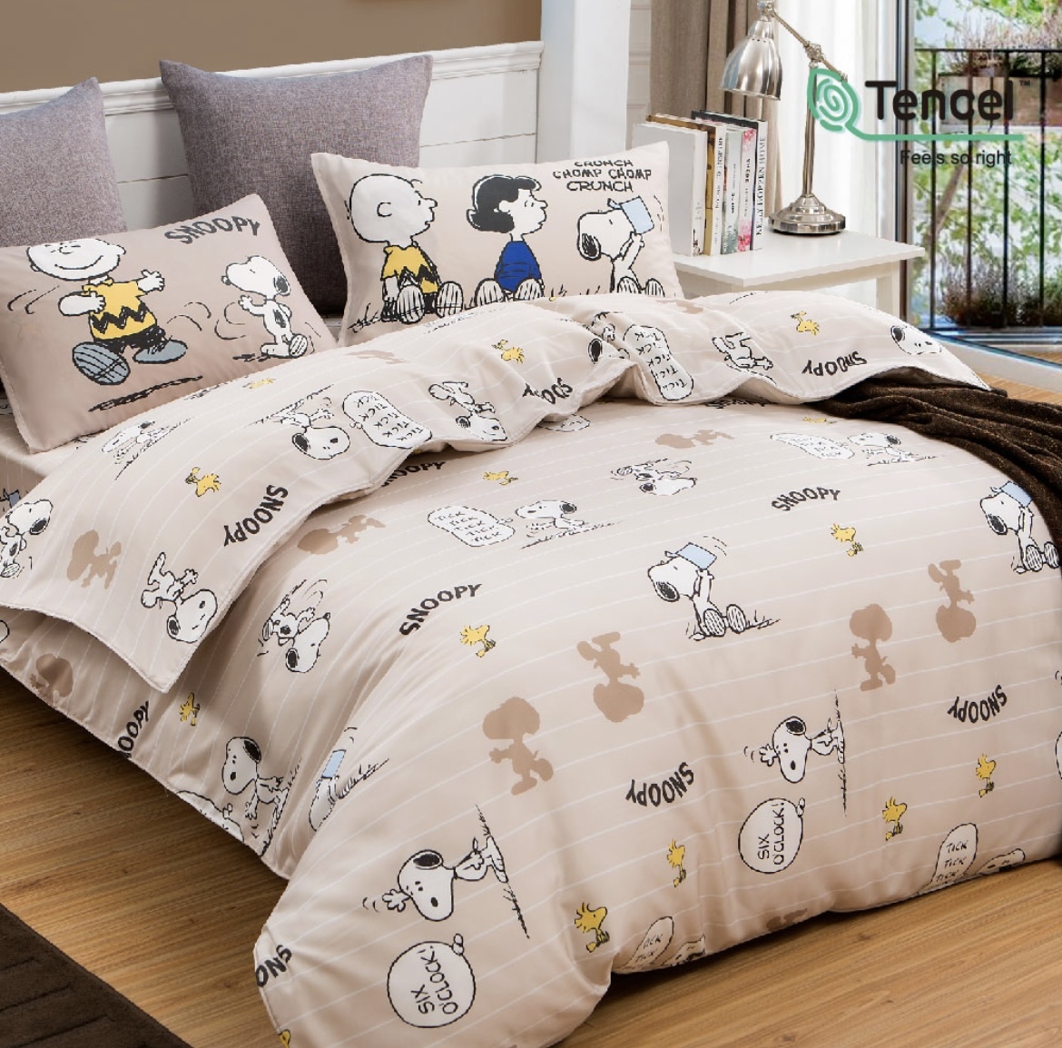 SNOOPY床包兩用被組 | 50支天絲 | SN136 玩耍時光