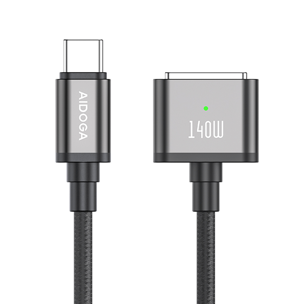 AIDOGA 艾迪伽 Type-C TO MagSafe 3 PD3.1 磁吸充電線快充線 140W 風暴系列 2M
