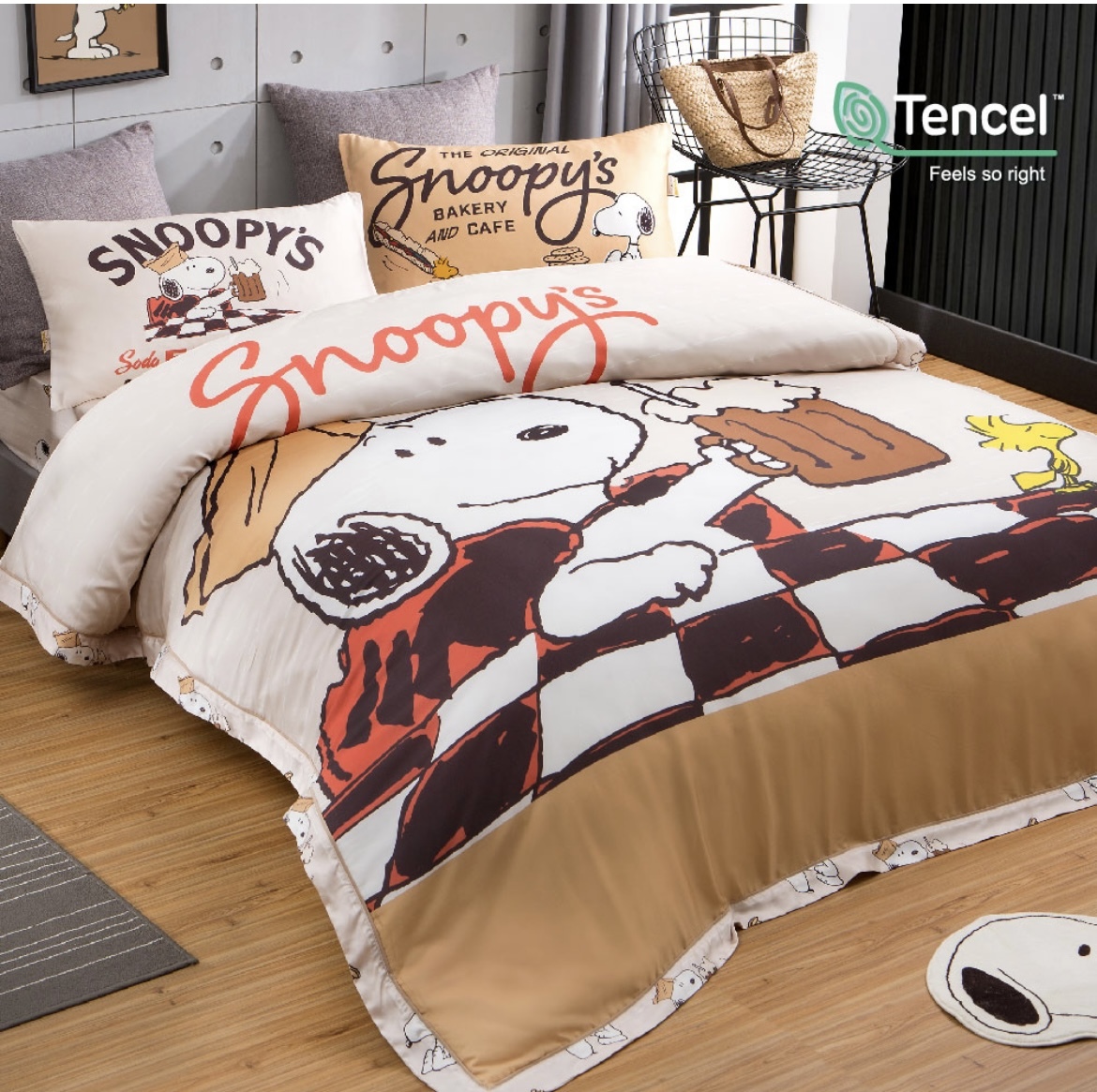 SNOOPY床包兩用被組 | 60支天絲 | SN141 美好食光