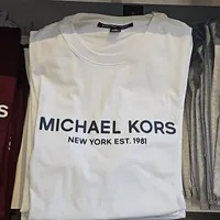 [S] MICHAEL KORS MEN'S LOGO T-SHIRT,WHITE, OT45252FV4-WHT (SMK1079)