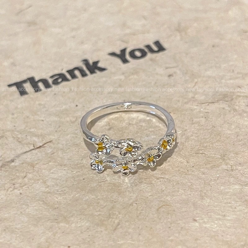 鳶尾花純銀戒指